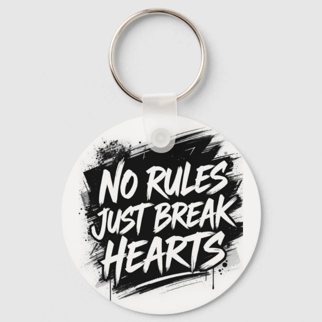 Llavero No Rules Just Break Hearts – Bold Street Keychain (Anverso)