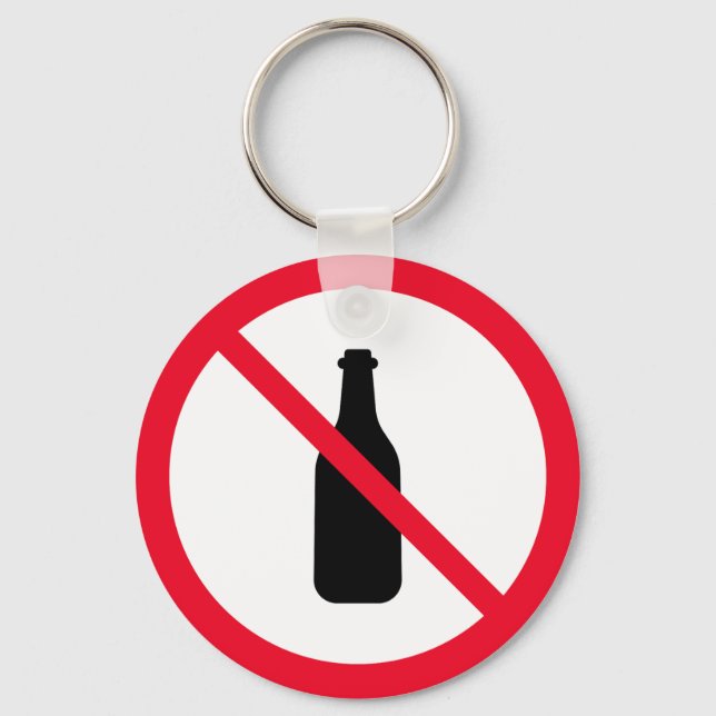 Llavero No se prohíbe el Rótulo con alcohol | Cadena de cl (Anverso)