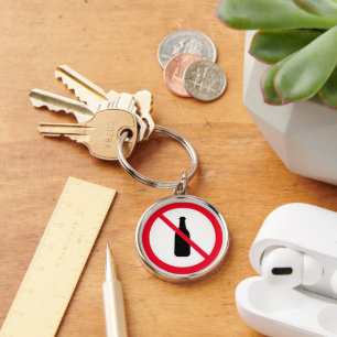 Llavero No se prohíbe el Rótulo con alcohol Keychain Pre