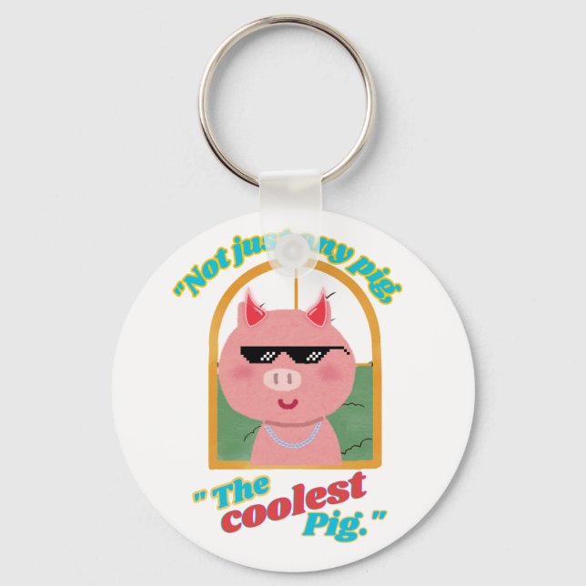 Llavero No sólo cualquier cerdo, el cerdo más genial (Anverso)