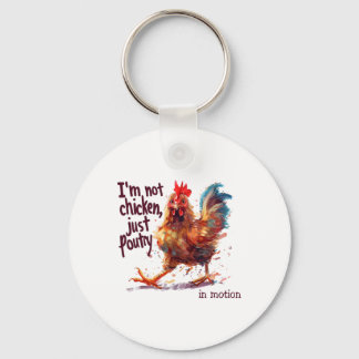 Llavero No soy pollo, solo aves divertidas granja de gallo