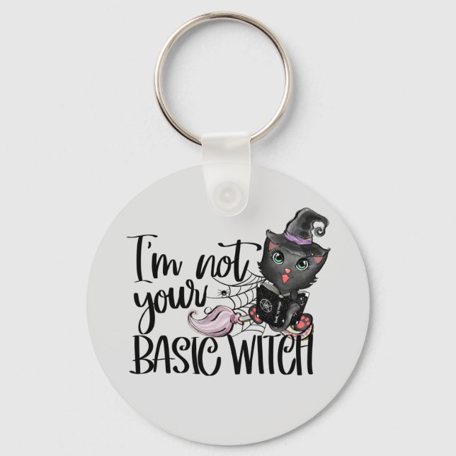 Llavero No soy tu bruja básica - gato negro (Anverso)