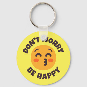 Llavero No te preocupes por ser feliz Personalizado Emoji
