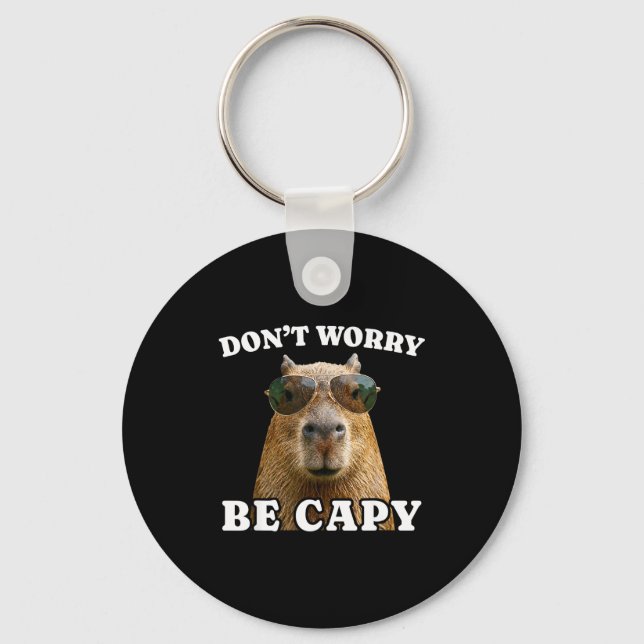 Llavero No te preocupes sé capy capybara divertido  (Anverso)