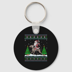 Llavero Noche de Navidad Santa Riding Weimaraner Dog Chris