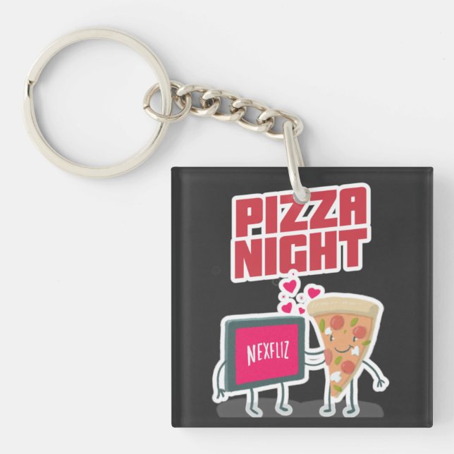 Llavero Noche de Pizza   (Frente)