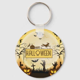 Llavero Noche espeluznante de Halloween con diseño otoñal 