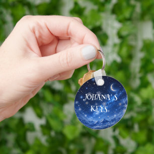 LLAVERO NOCHE ESTRELLADA AZUL REGALO PERSONALIZADO CELES