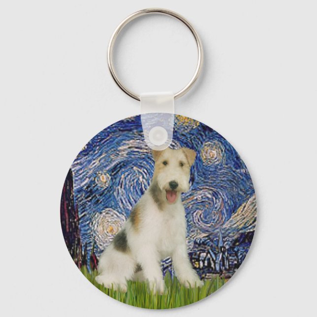 Llavero Noche estrellada - Cable Fox Terrier (M) (Anverso)