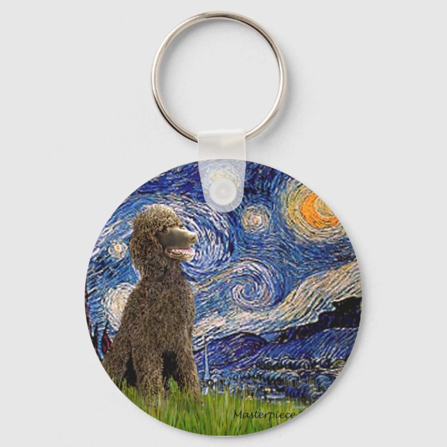 Llavero Noche estrellada - Caniche St. de chocolate (Anverso)