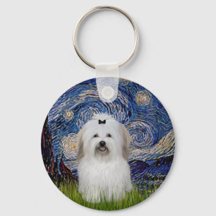 Llavero Noche estrellada - Coton de Tulear 2