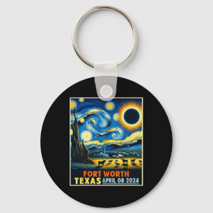 Llavero Noche estrellada del eclipse solar total de Texas