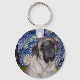 Llavero Noche estrellada - Retrato de Bull Mastiff