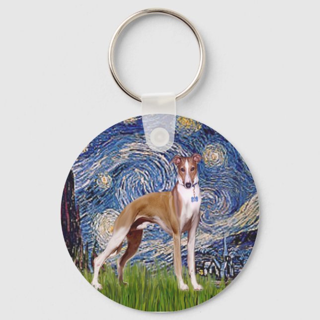 Llavero Noche estrellada - Whippet (stand) (Anverso)