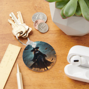 Llavero "Noche malvada: Asustada bruja de Halloween y sus 
