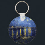 Llavero Noche Van Gogh Starry Sobre Rhone<br><div class="desc">Paisaje de Vincent Van Gogh y la serie de pintura del paisaje marino - Noche azul estrellada sobre el Ródano</div>