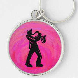 Llavero Noches de boogie de Nueva York Rosa Caliente Saxof