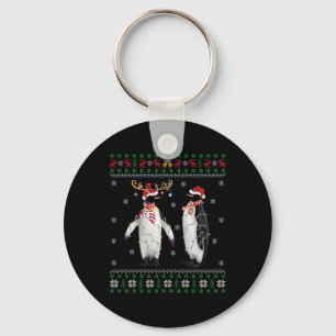 Llavero Noches de pájaro de Santa Hat Pingüino iluminando
