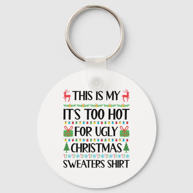 Llavero Noches graciosas muy Navidades feas sudorosas muje (Anverso)