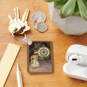 Llavero Nochevieja Irlandesa Vintage Reloj de Doncella a M