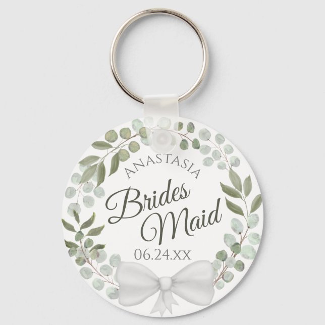 Llavero Nodismaid Elegant Eucalyptus Wreath Boda (Anverso)