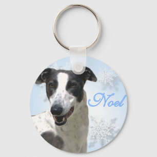 Llavero Noel2 negro y blanco del galgo