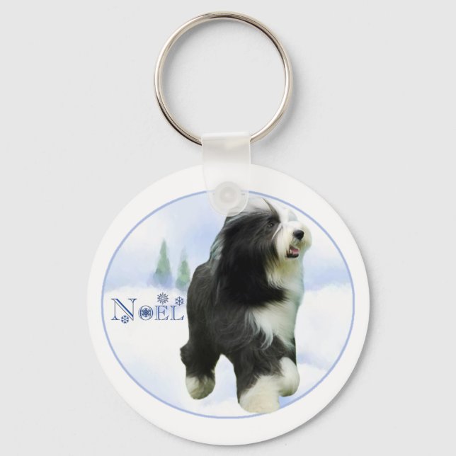 Llavero Noel Bearded Collie (Anverso)