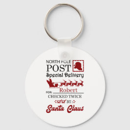 Llavero Nombre adicional de entrega del Polo Norte festivo