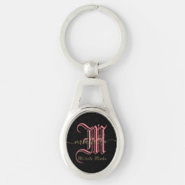 Llavero nombre comercial personalizado inicial de monogram