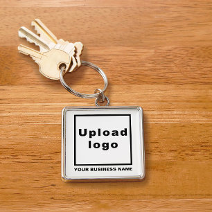 Llavero Nombre comercial y logotipo en White Square Premiu