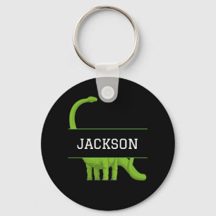 Llavero Nombre corto dinosaurio negro personalizado