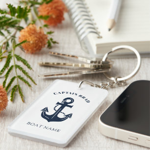 Llavero Nombre de barco náutico personalizado Ancla Capitá
