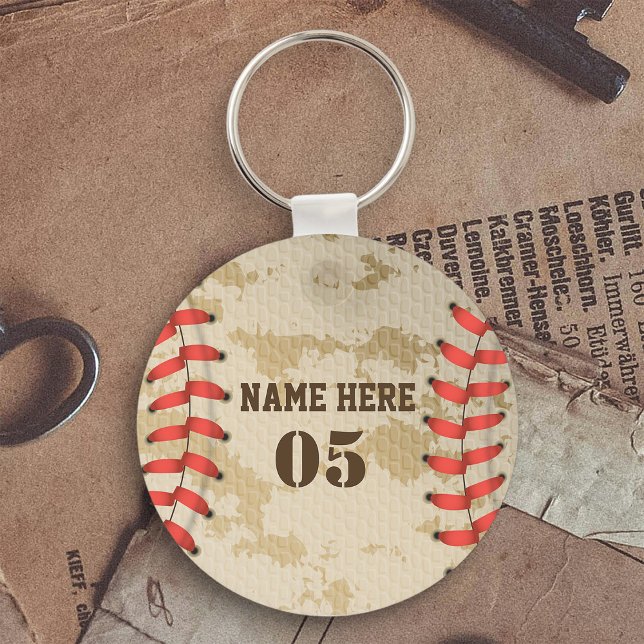 Llavero Nombre de béisbol vintage personalizado número ret (Subido por el creador)