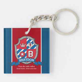 Llavero Nombre de Braydon que significa niños escudo pájar