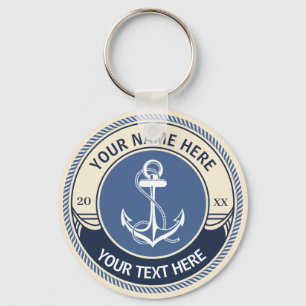 Llavero Nombre de capitán y barco personalizado Borde de c