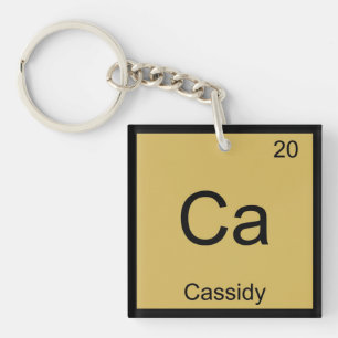 Llavero Nombre de Cassidy Química Elemento Tabla Periódica