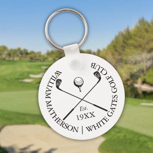 Llavero Nombre de club de golf clásico moderno personaliza