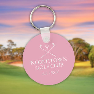 Llavero Nombre de Club de Golf Personalizado Rosa