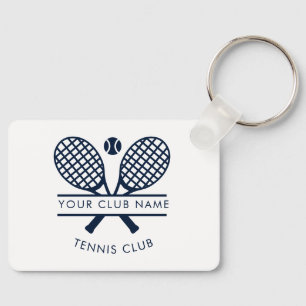 Llavero Nombre de club de tenis moderno con motivo de raqu
