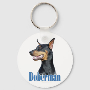 Llavero Nombre de Doberman Pinscher (negro)