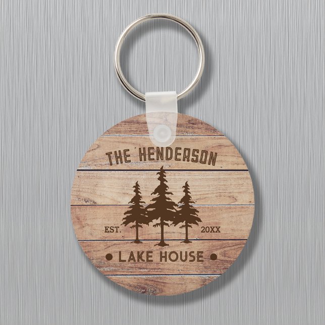 Llavero Nombre de familia Lake House Pine Tree wood Person (Subido por el creador)