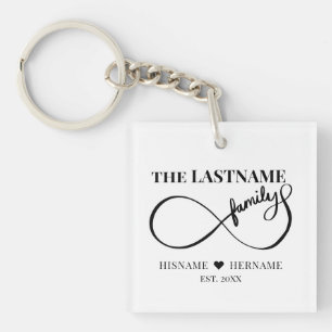 Llavero Nombre de familia personalizado Infinity y fecha d