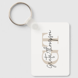 Llavero Nombre de firma Beige Monograma