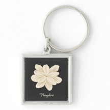 Nombre de flor blanca jazmín sobre negro