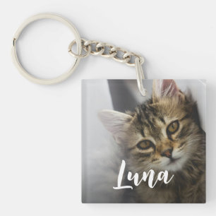 Llavero Nombre de foto de gato de Moda lúdica moderna