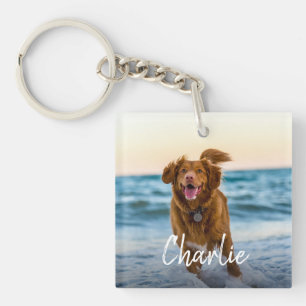 Llavero Nombre de foto de perro personalizado
