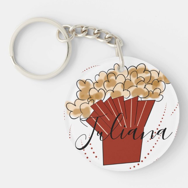Llavero Nombre de guión de Popcorn Doodle  (Frente)