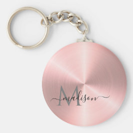 Llavero Nombre de guión metálico radial de oro de Rosa