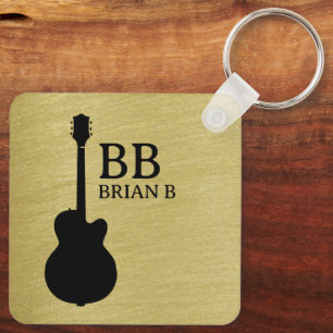 Llavero Nombre de Guitarista del Personalizado del oro met