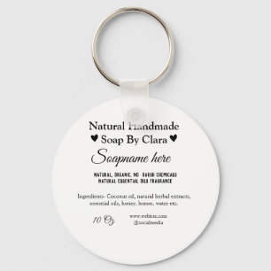 Llavero nombre de jabón peso ingredientes del sitio web de